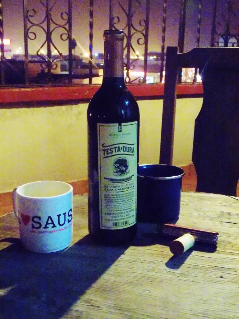 Baja wine and mugs on the balcony #hoptgf