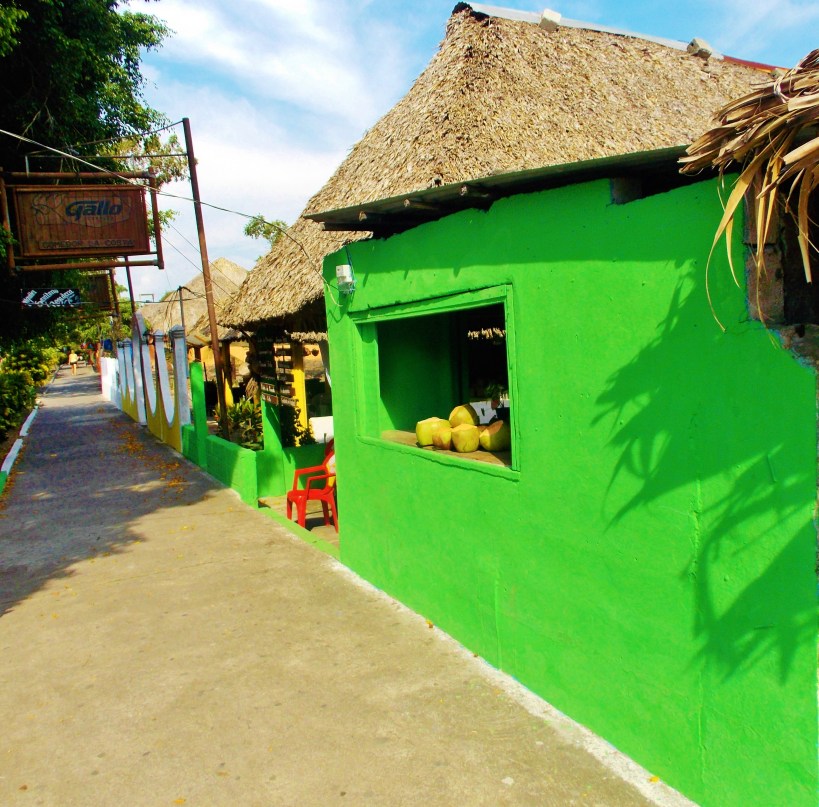 The main street of monterrico