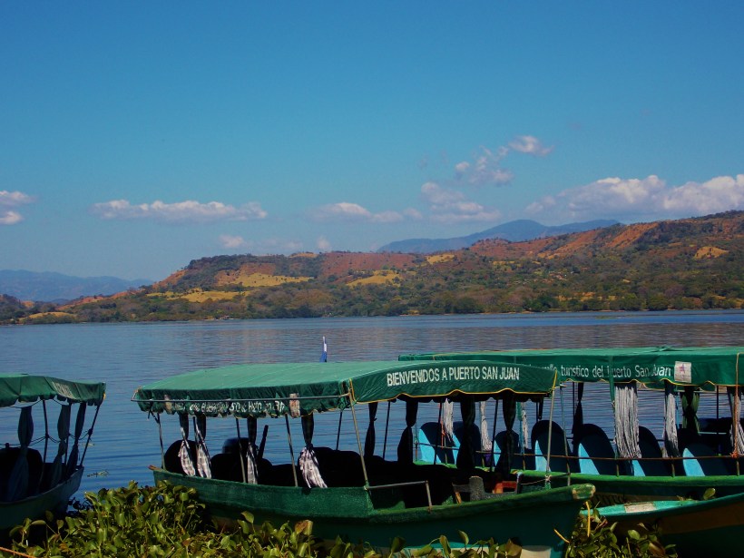 Lanchas for hire on Lake Suchitlan