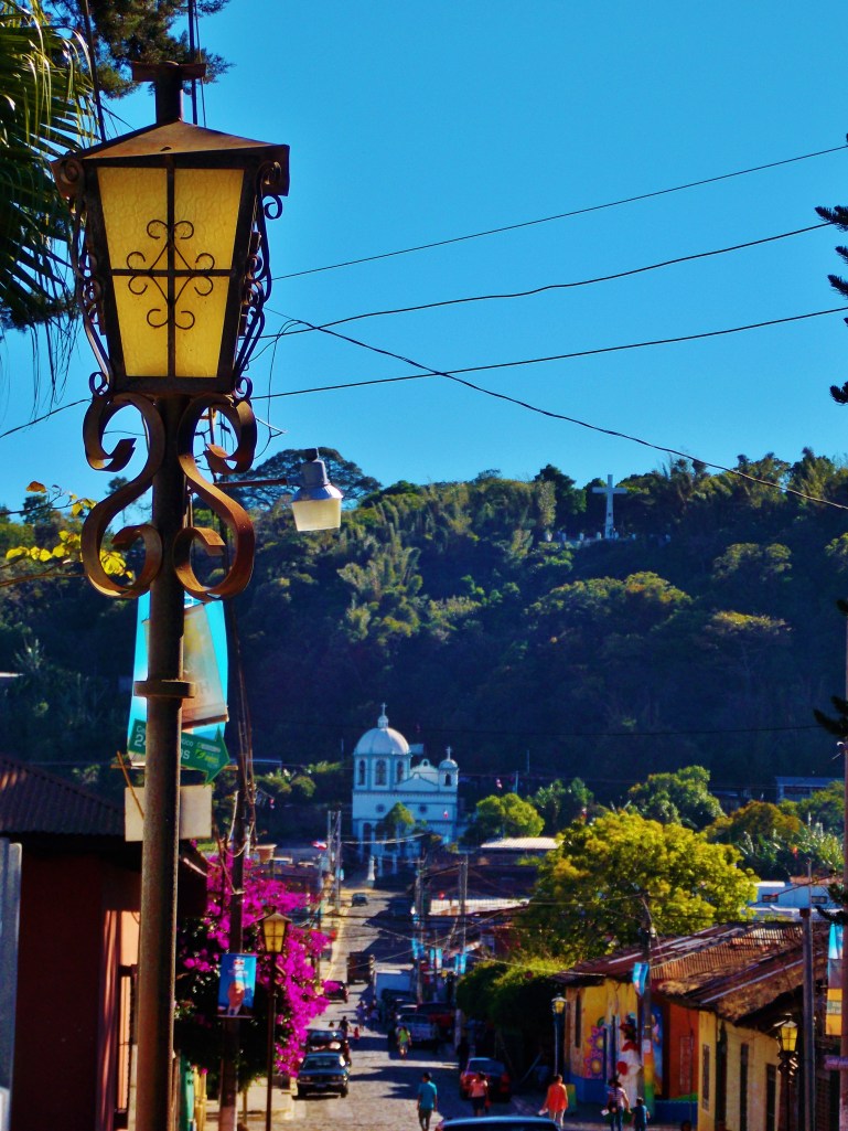 Old fashioned lamposts of Ataco