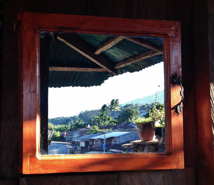 Reflection of the view from the mirador at Mumas and Papas