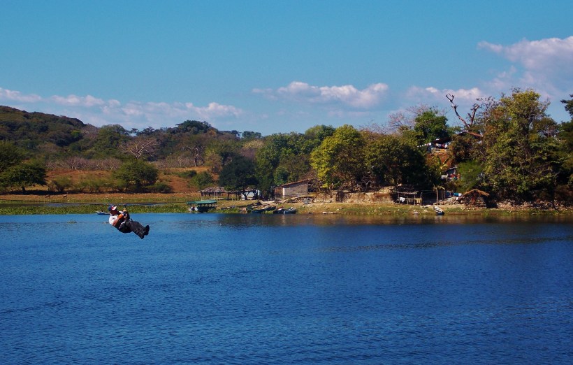 Zip line from main land to island