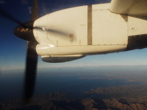 If you squint, you can see the peaks of Ometepe