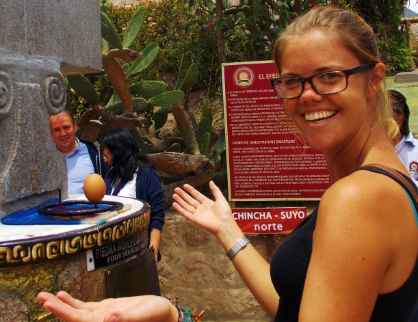 Egg Balancing at the ecuator.  One of the many things we witnessed and not sure how much trickery was involved.  However...well done Ollie!