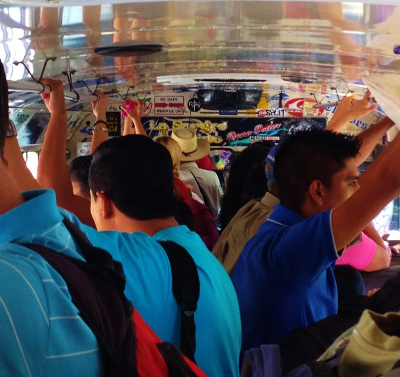 Be safe - Buckle up - A sticker on the front, probably from the days before it trundled along the coast of El Salvador