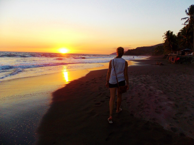 Black (greyish) sand sunset